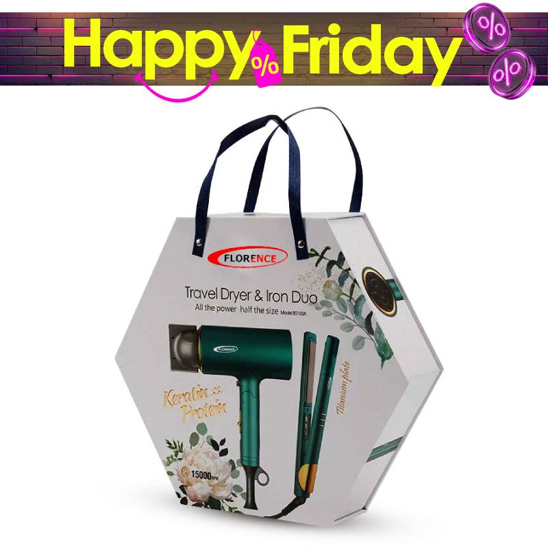 Coffret Cadeau Sèche Cheveux & Lisseur FLORENCE KH-383 - Vert, Photo boutique MyTek chez MyTek