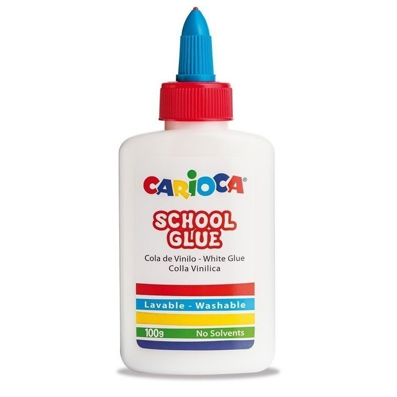Colle Scolaire Blanche CARIOCA 100 gr avec Bouchon Torsadé - Blanc
