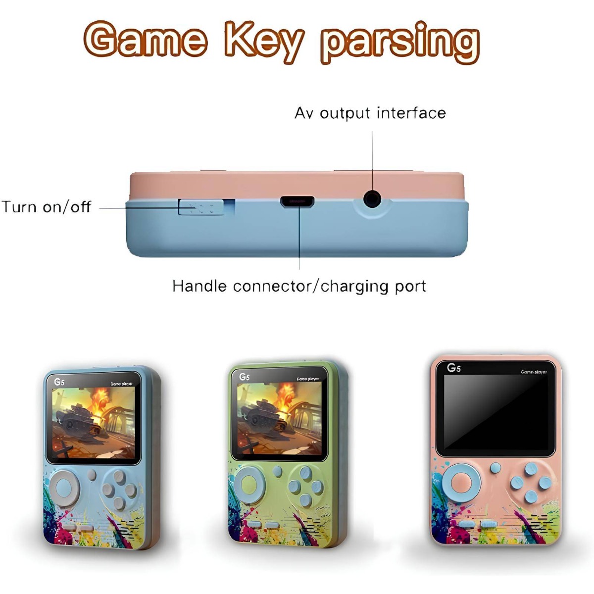Console De Jeu G5 Pour Enfants 500 Jeux intégrés - Gris - Image 4