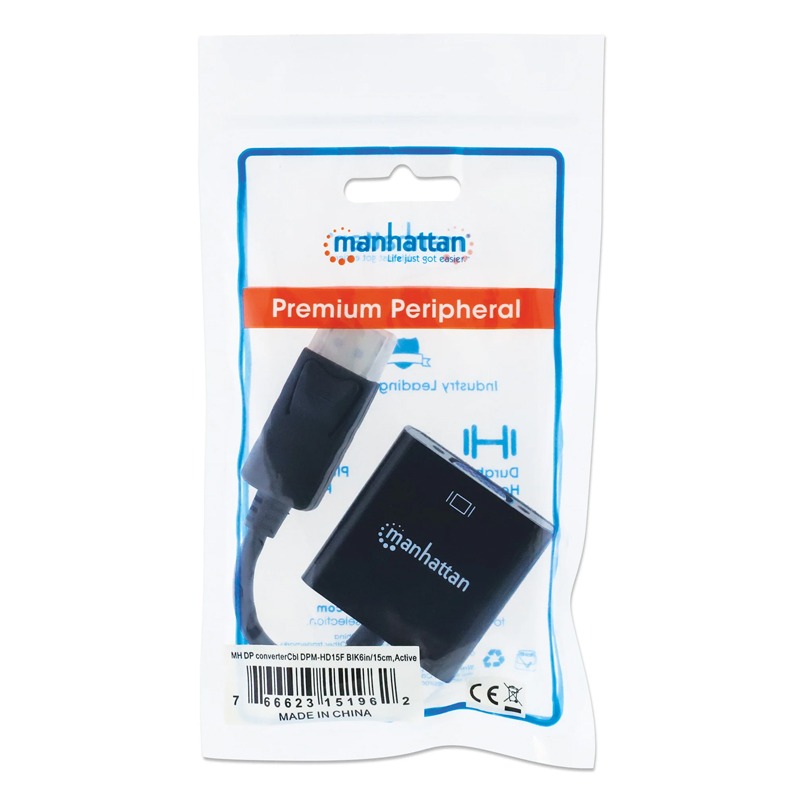 Convertisseur MANHATTAN DisplayPort mâle vers VGA Femelle - Noir - Image 4