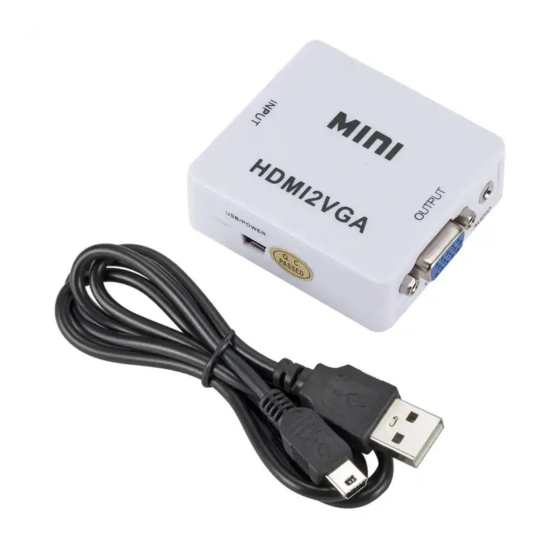 Convertisseur TREQA HDMI Vers VGA - Blanc