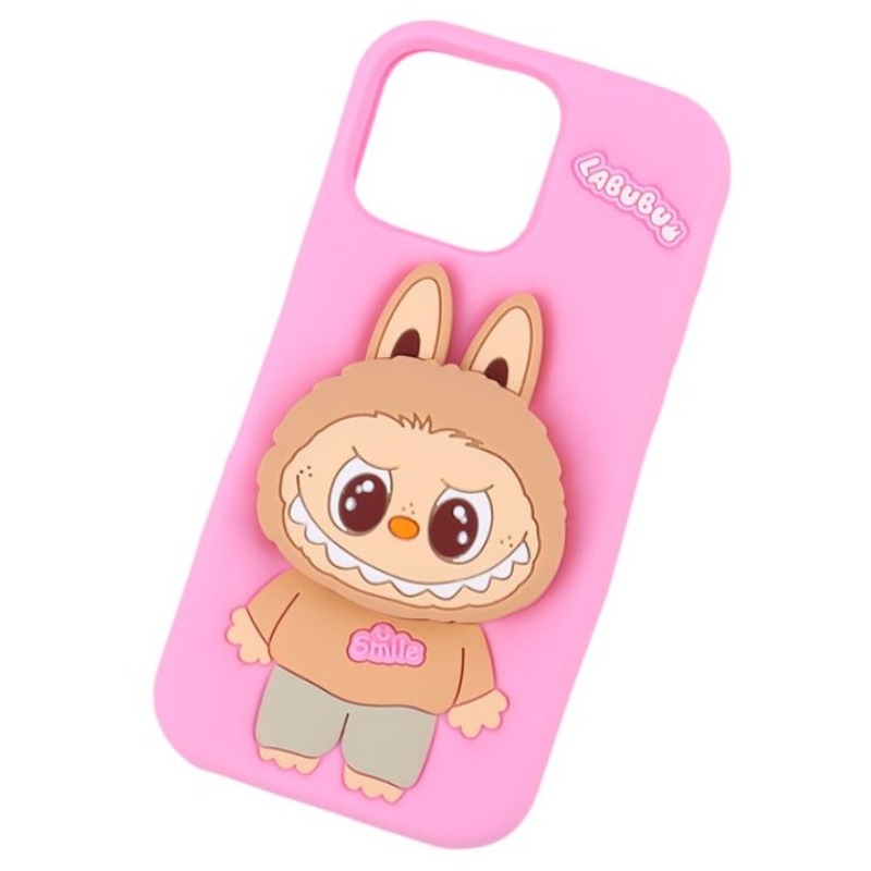 Coque Silicone Labubu Pour Iphone 12/13 Pro Max - Rose - Image 2