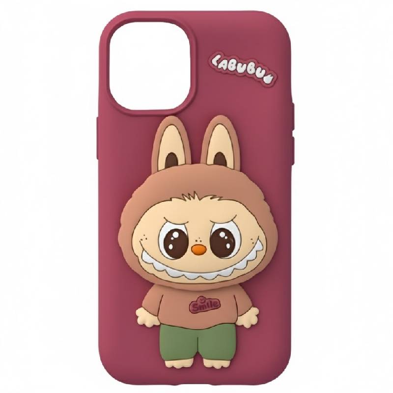 Coque Silicone Labubu Pour Iphone 13/14/15 Pro - Rose foncé