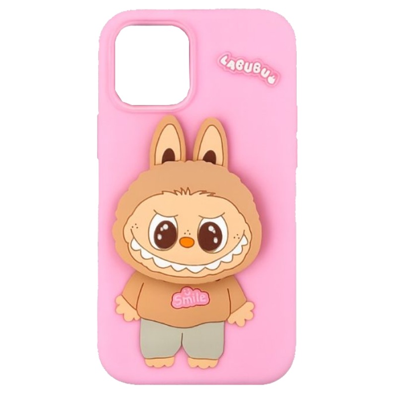 Coque Silicone Labubu Pour Iphone 13/14/15 - Rose  - Image 2