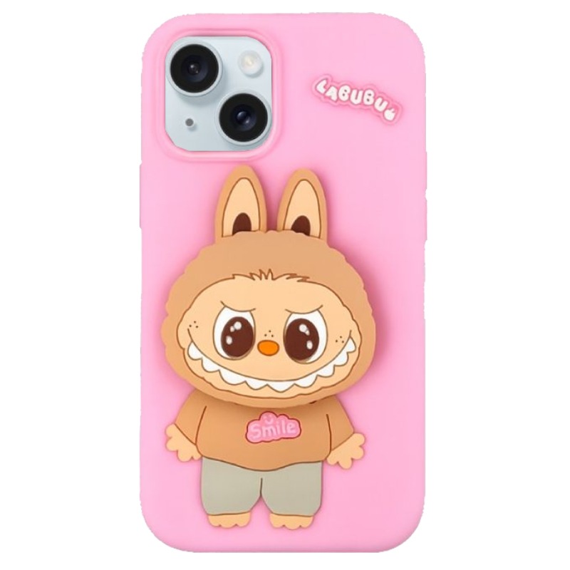 Coque Silicone Labubu Pour Iphone 13/14/15 - Rose 