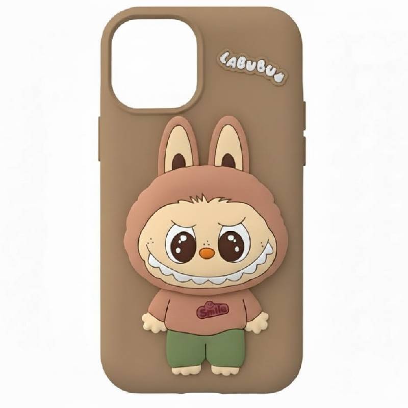 Coque Silicone Labubu Pour Iphone 16 - Beige Foncé