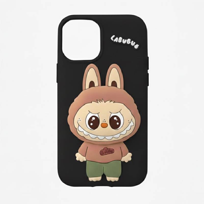 Coque Silicone Labubu Pour Iphone 16 Pro Max - Noir