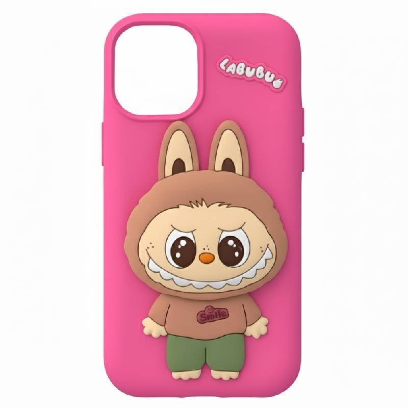 Coque Silicone Labubu Pour Iphone 16 - Rose