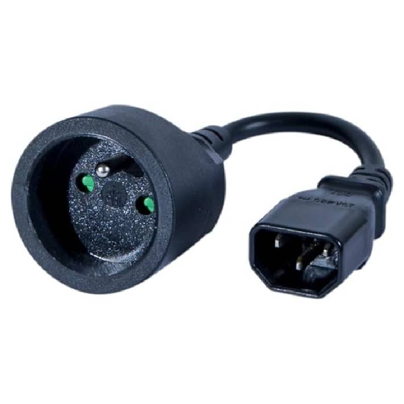 Cordon D'alimentation AC IEC C14 / CE Femelle 20 cm - Noir