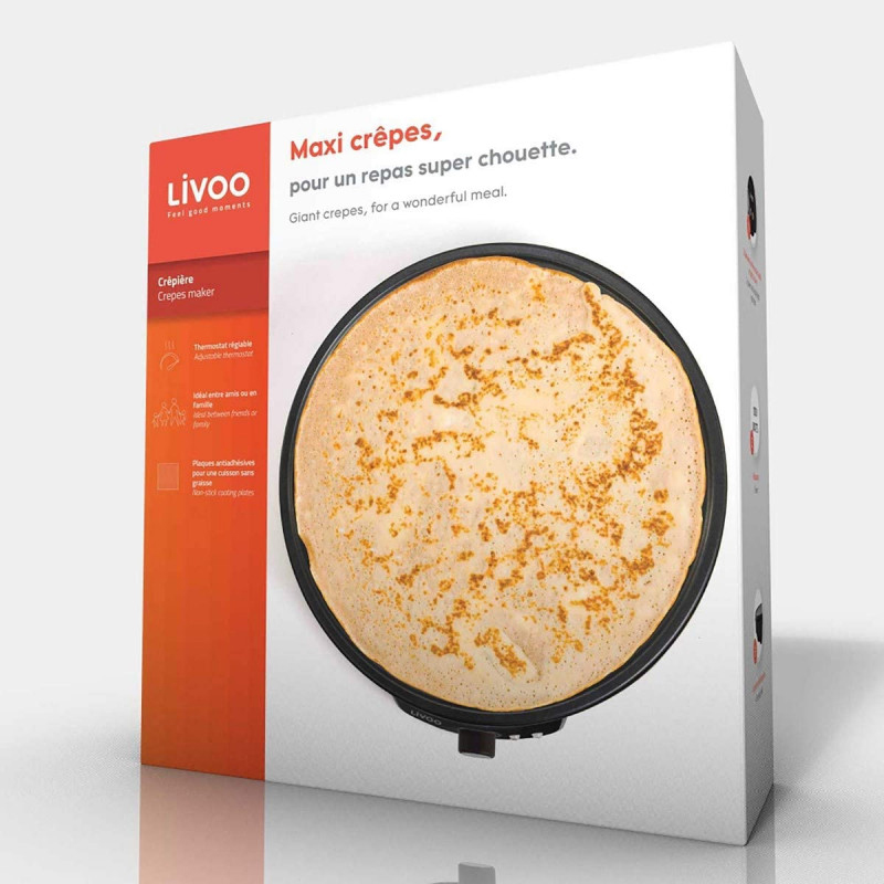 Crêpière Électrique LIVOO DOP196 1000W - Noir - Image 4