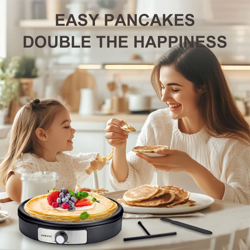 Crêpière Électrique SOKANY SK-08131 1500W - Noir&Inox - Image 4