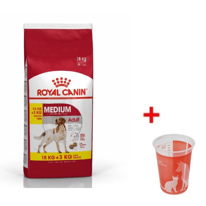 Croquettes Chien Royal Canin Medium Adult - 15 + 3 kg Offerts