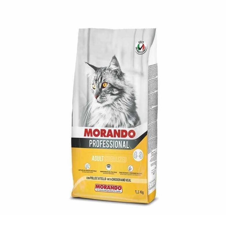 Croquettes pour chats stérilisés Morando Professional au poulet 1,5 kg