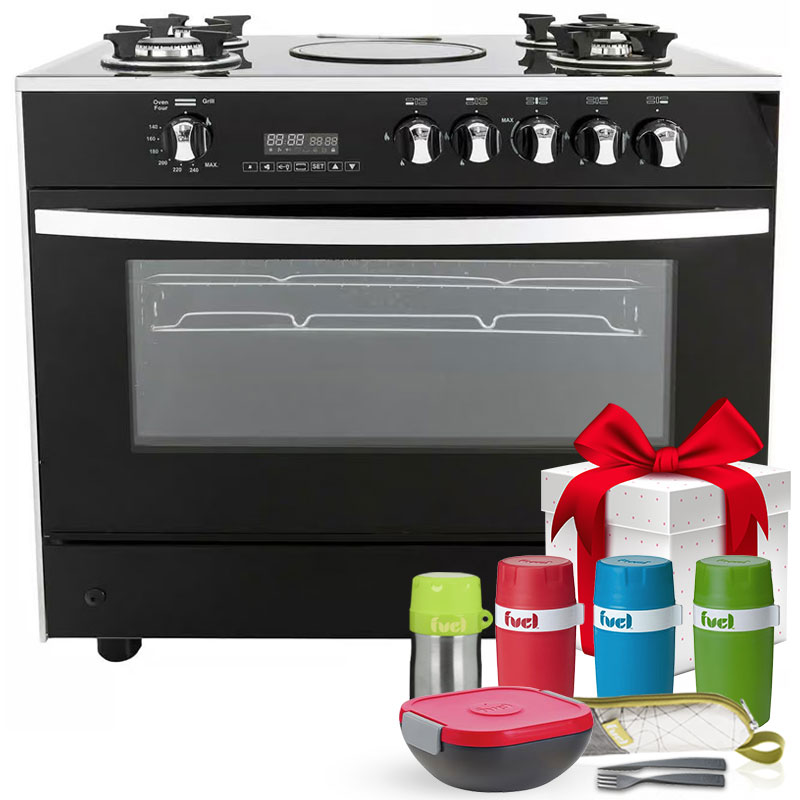 Cuisinière à Gaz UNIONAIRE Smart 5 Feux - Noir, Photo boutique MyTek chez MyTek
