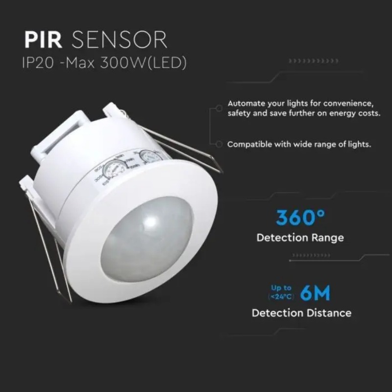 Détecteur de mouvement Usage Plafonnier 360°/6M IP20 - Blanc - Image 3