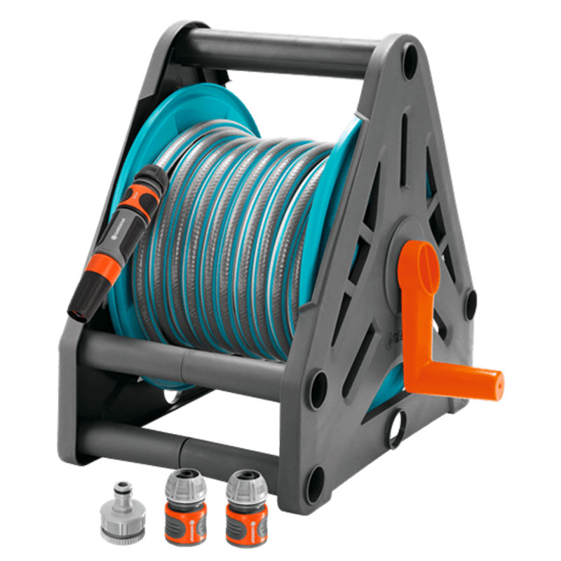 Dévidoir Portable Équipé GARDENA 15M Avec Kit Raccord