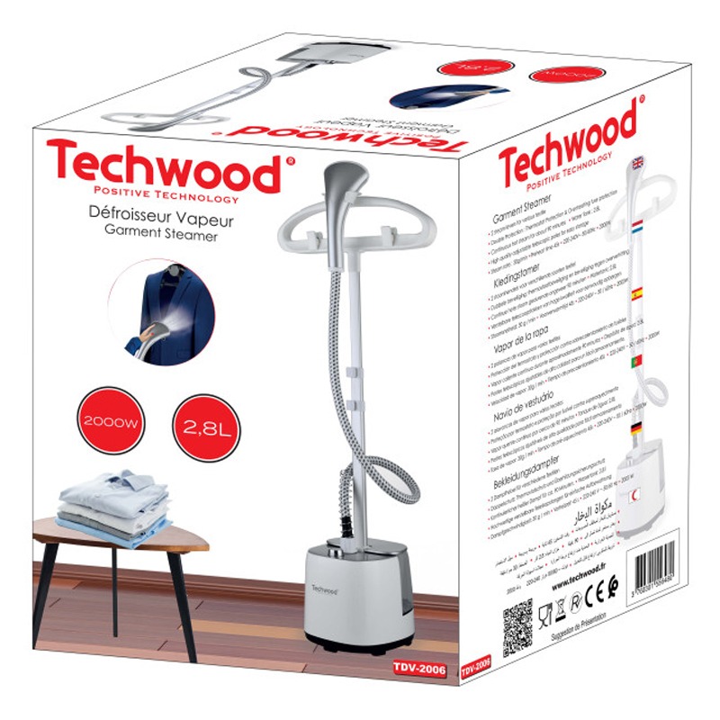 Défroisseur Vertical à Vapeur TECHWOOD TDV-2006 2000W - Blanc - Image 3
