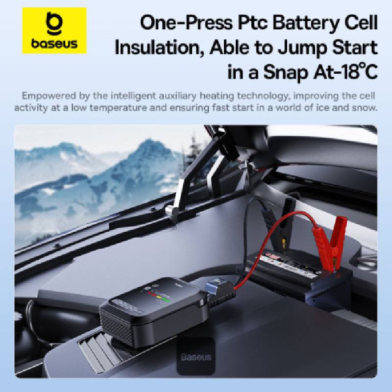 Démarreur de Voiture Baseus 1200A avec Compresseur et Power Bank - Image 4