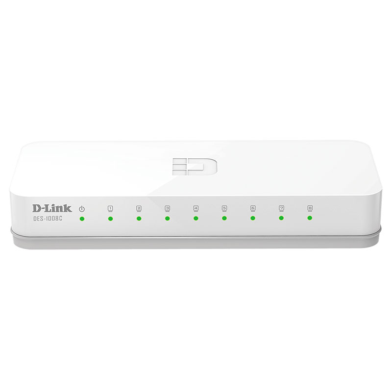 D-Link DES-1008C commutateur réseau Non-géré Fast Ethernet (10/100) Blanc, Photo boutique MyTek chez MyTek