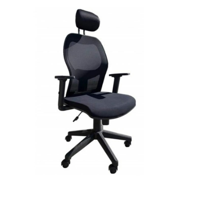 Fauteuil de Direction Leonardo Avec Accoudoirs Réglable & Repose tête - Noir
