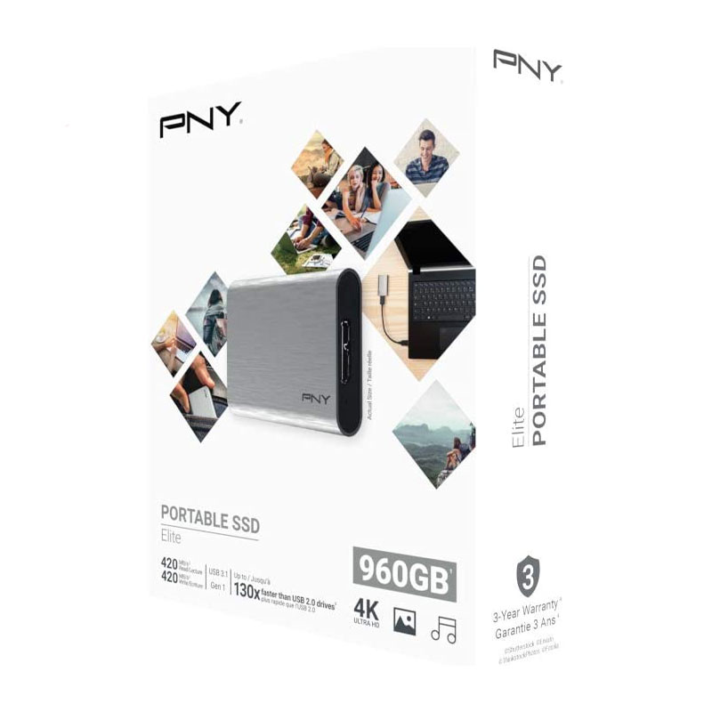 Disque Dur Externe PNY ELYTE CS1050 960Go SSD - Silver - Image 5