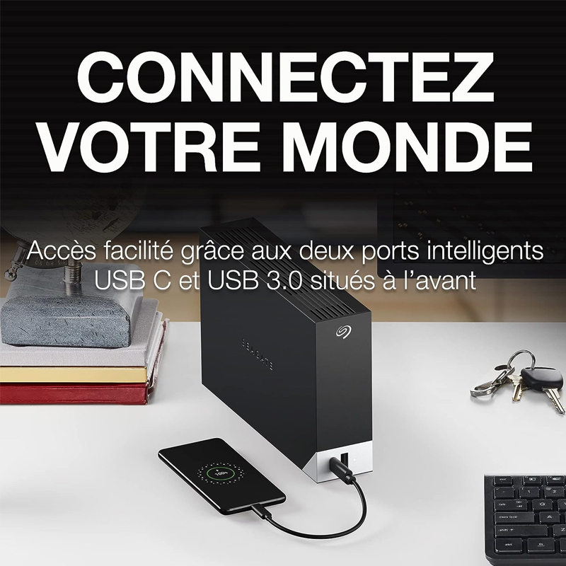 Disque Dur Externe SEAGATE One Touch Hub 10To USB 3.0 - Noir - Image 3