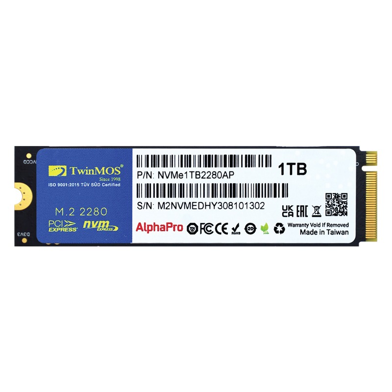 Disque Dur Interne TWINMOS AlphaPro NVME 1To SSD M.2 PCIE
