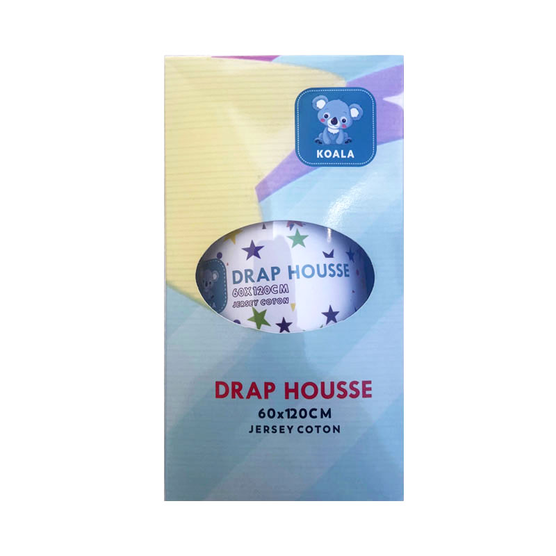 Drap Housse Coton KOALA 60 x 120 cm - Blanc - Image 2