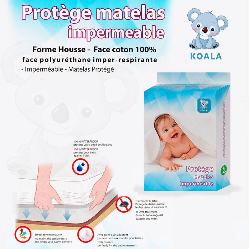 Drap Housse Imperméable KOALA - Blanc - Image 3