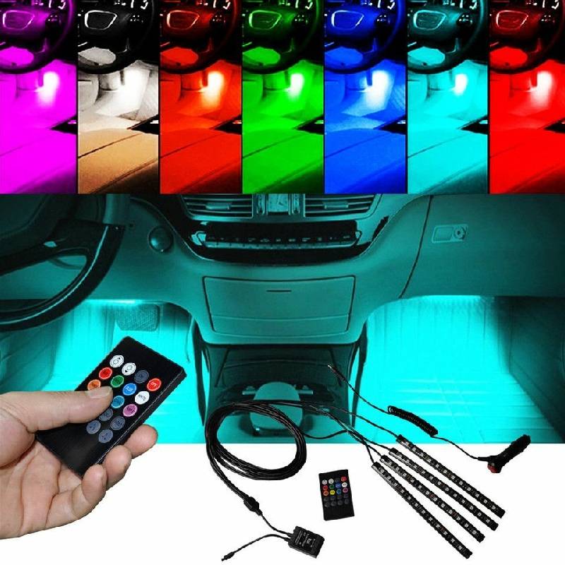 Éclairage LED Atmosphérique pour Voiture avec Télécommande RGB - Image 3