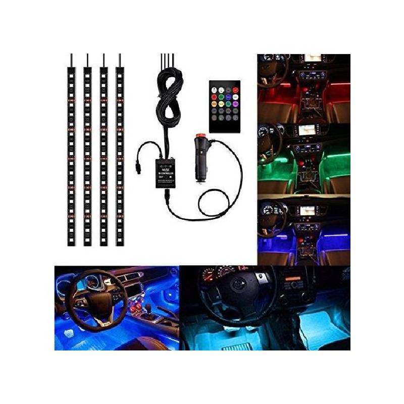 Éclairage LED Atmosphérique pour Voiture avec Télécommande RGB - Image 4