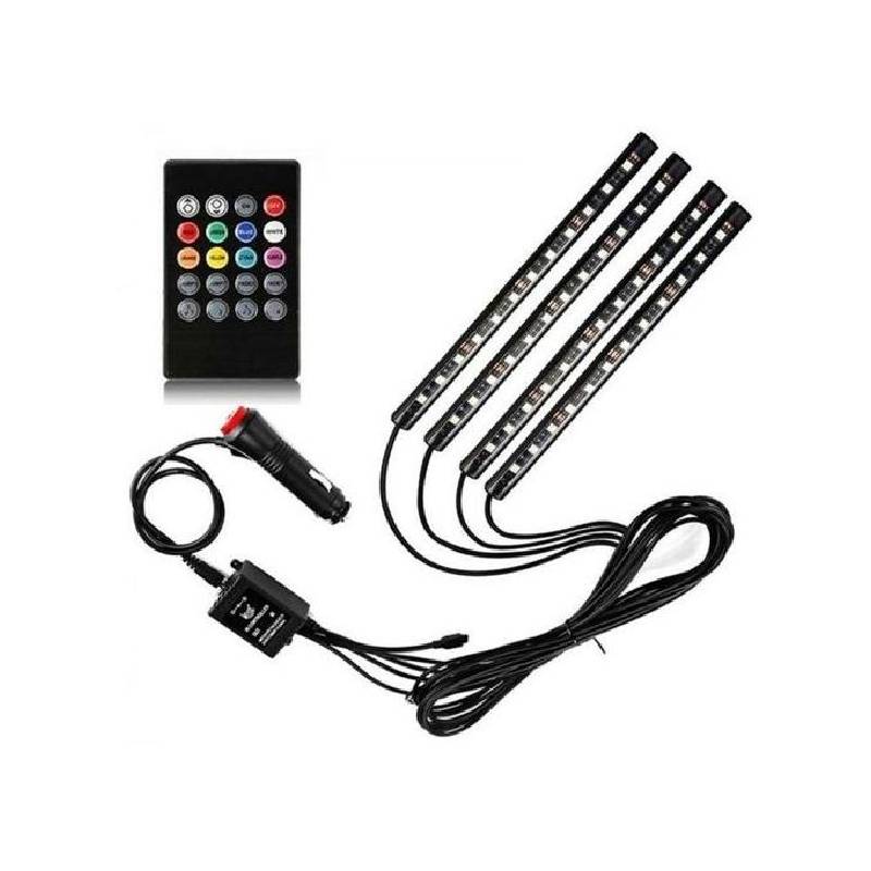 Éclairage LED Atmosphérique pour Voiture avec Télécommande RGB - Image 2