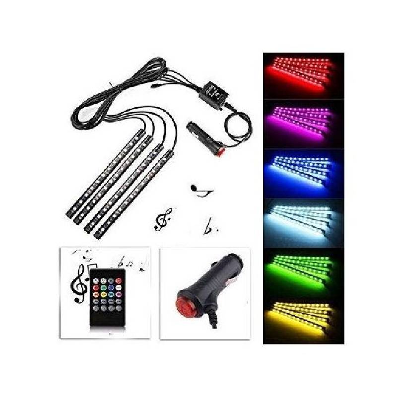 Éclairage LED Atmosphérique pour Voiture avec Télécommande RGB - Image 5