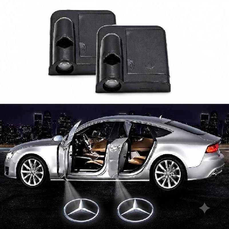 Éclairage LED de Porte Mercedes avec Logo Projeté au Sol
