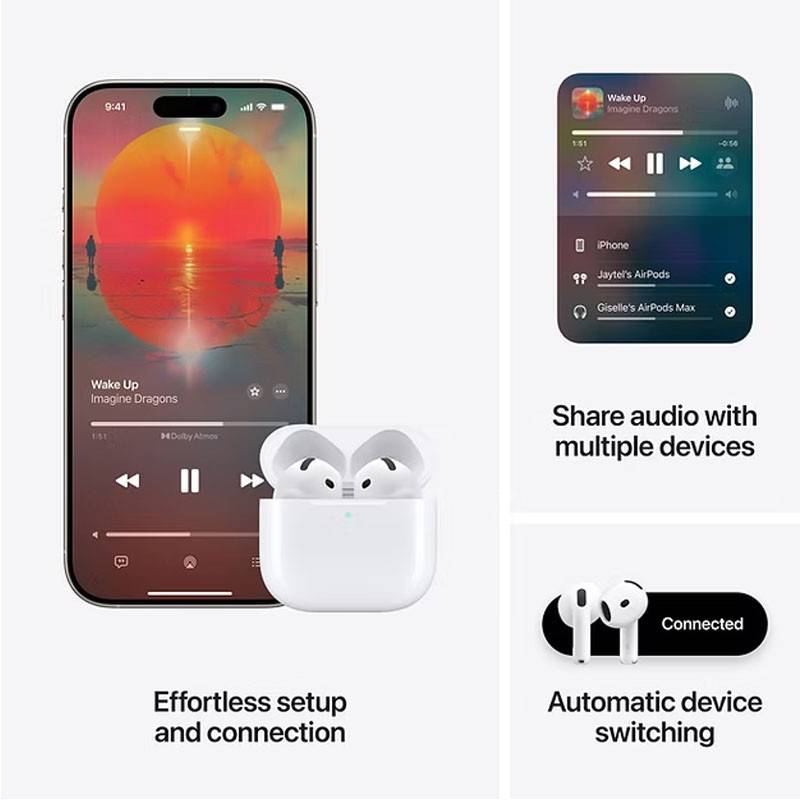 Écouteurs Apple AirPods 4 ANC Bluetooth - Blanc - Image 7