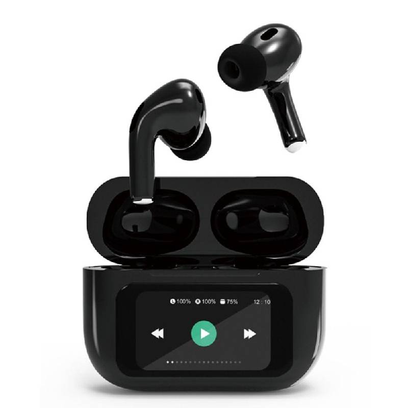 Écouteurs Bluetooth Gembird TWS-LCD-ANC-01-BK avec Écran LCD - Noir
