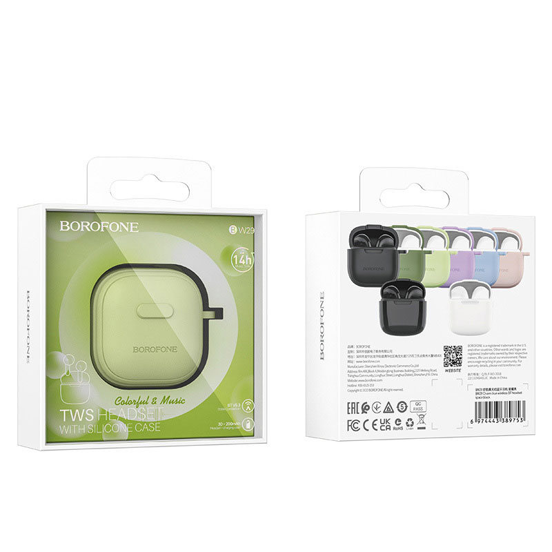 Écouteurs Sans Fil BOROFONE BW29 - Vert Citron - Image 3