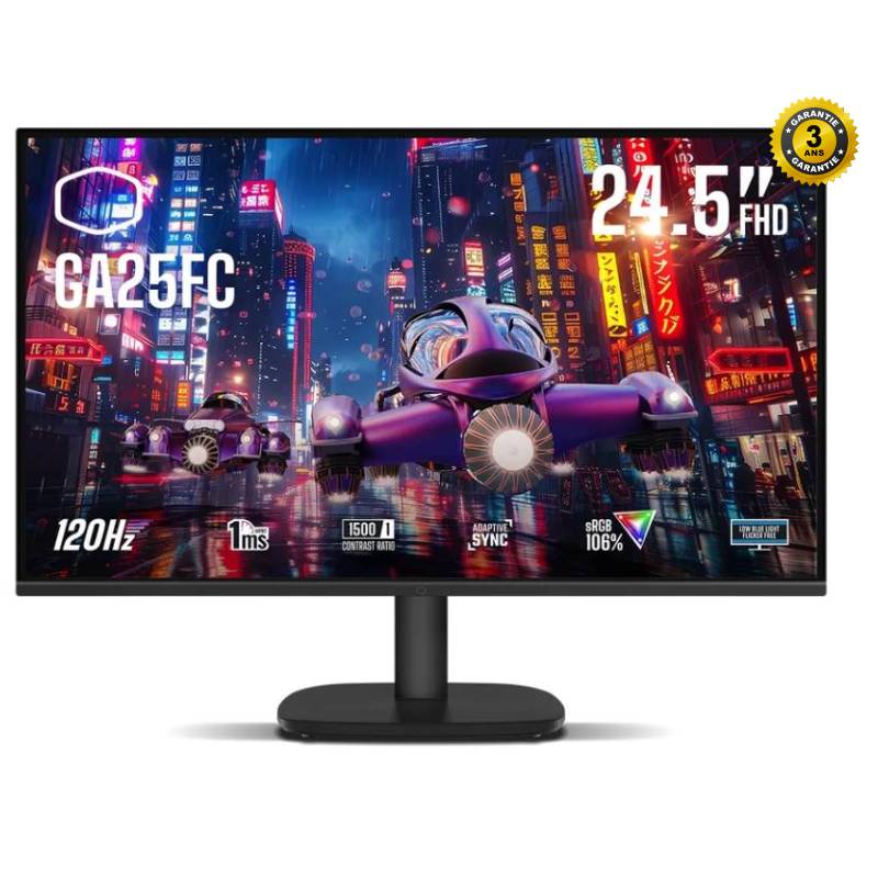 Ecran Gaming COOLER MASTER GA25FC 24.5'' Full HD IPS 120Hz