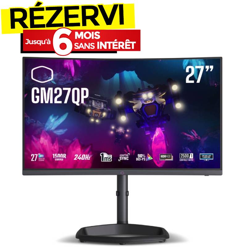 Ecran Gaming COOLER MASTER GM27QP 27" 2K Curved 240 Hz, Photo boutique MyTek chez MyTek