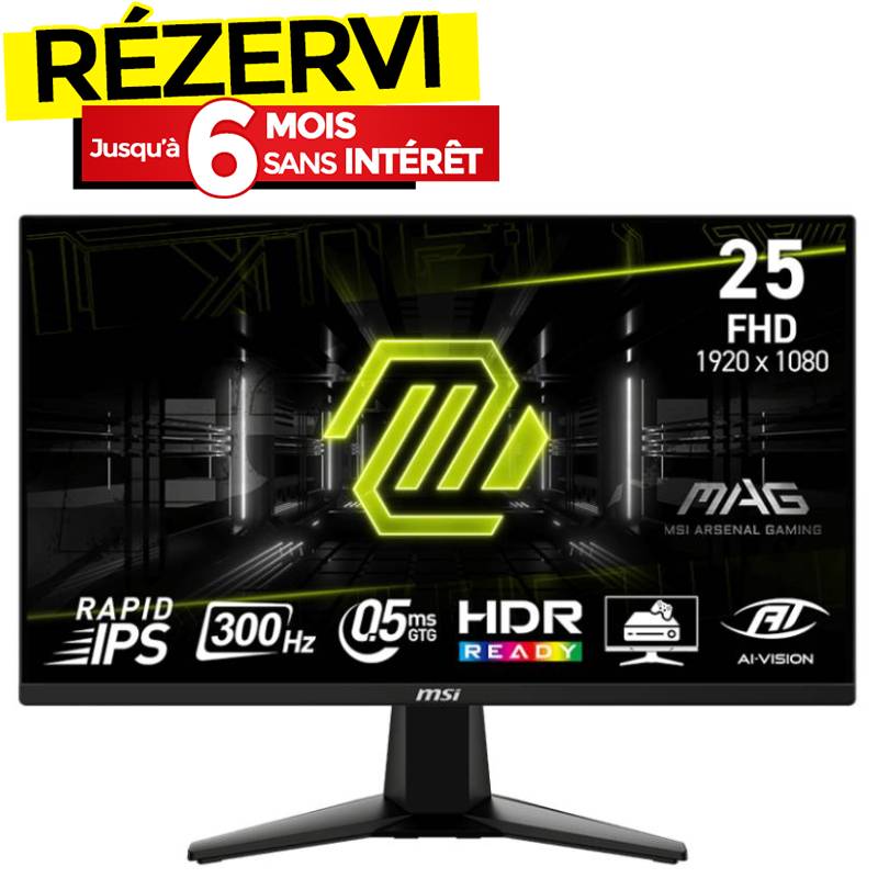 MSI MAG 255XF écran plat de PC 62,2 cm (24.5") 1920 x 1080 pixels Full HD Noir, Photo boutique MyTek chez MyTek