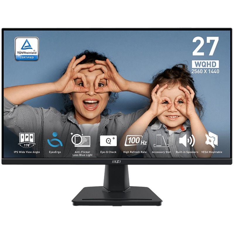 Écran MSI PRO MP275Q 27" WQHD IPS / 100 Hz / Avec haut-parleurs / Noir, Photo boutique MyTek chez MyTek