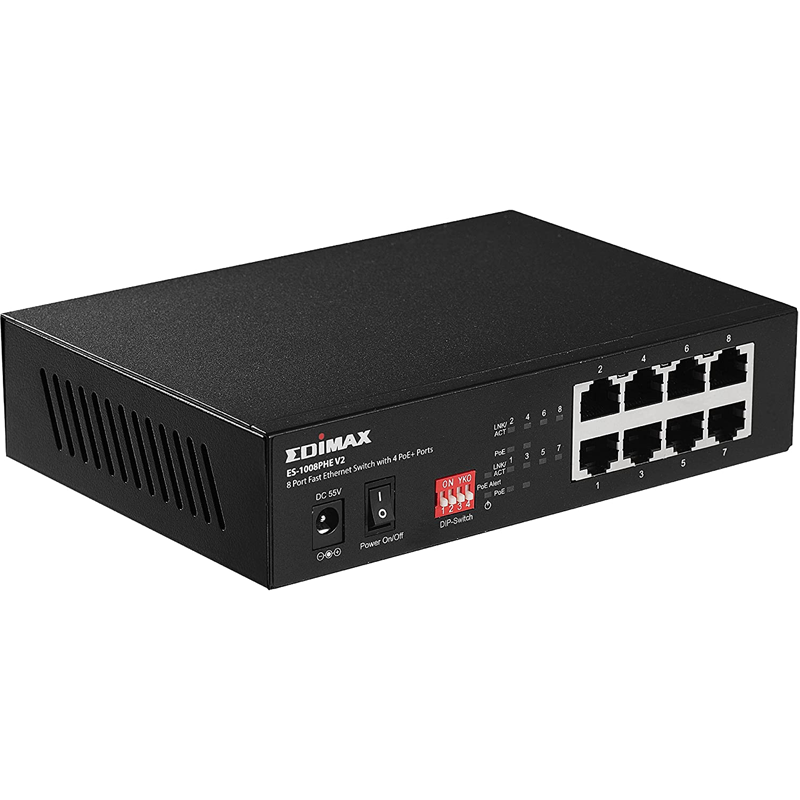 Switch de Bureau EDIMAX EDES-1008PHE V2 8 ports avec 4 ports PoE+ - Image 2