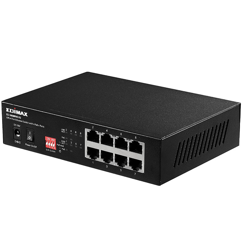 Switch de Bureau EDIMAX EDES-1008PHE V2 8 ports avec 4 ports PoE+ - Image 3