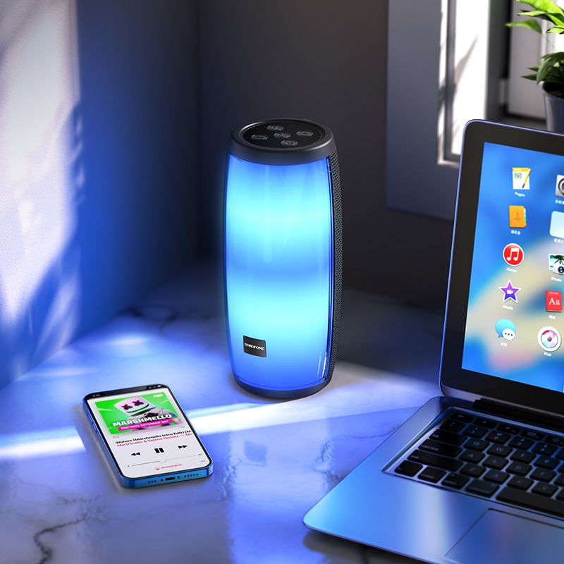 Enceinte Sans Fil BOROFONE Lumineux R20 - Noir - Image 2