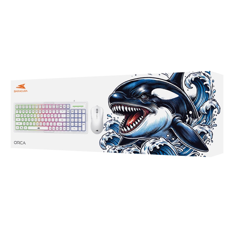 Ensemble Clavier + Souris Filaire BARACUDA ORCA - Blanc - Image 6