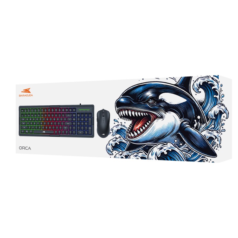 Ensemble Clavier + Souris Gamer Filaire BARACUDA ORCA - Noir - Image 7