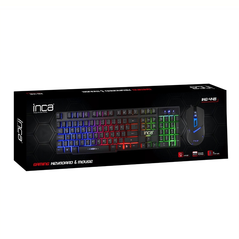 Ensemble Clavier + Souris Filaire Gamer INCA IKG-448 USB - Noir - Image 6