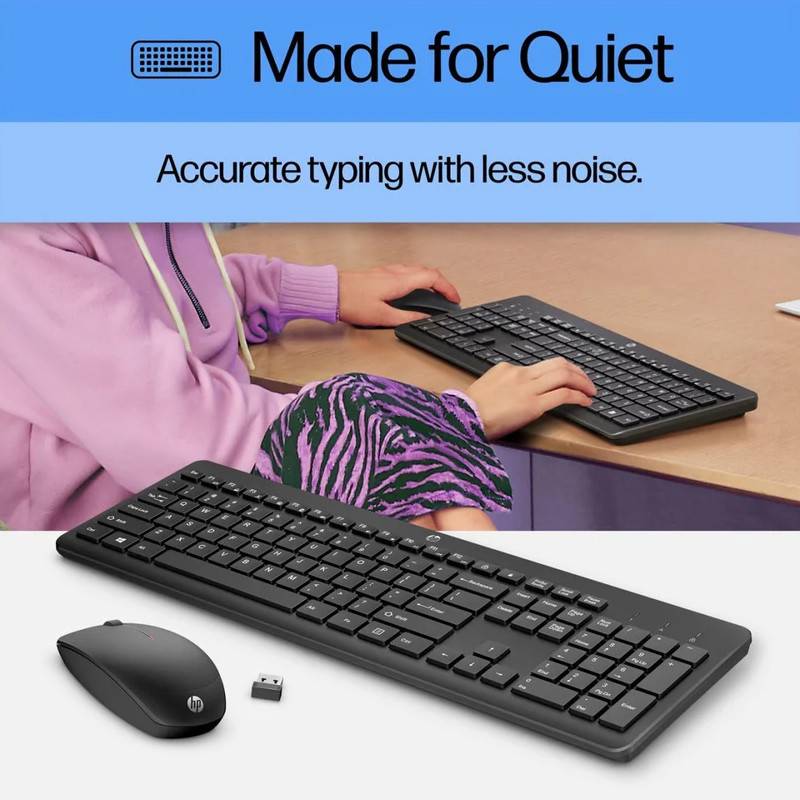 Ensemble Clavier + Souris Sans Fil HP 235 - Noir - Image 6