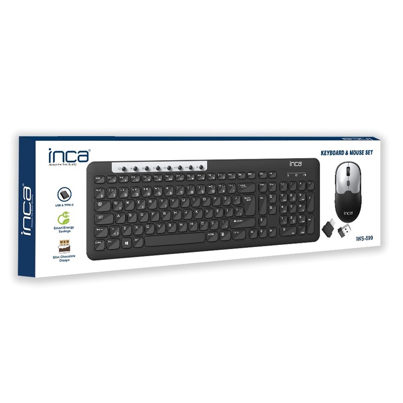 Ensemble Clavier + Souris Sans Fil INCA IWS-599 - Noir - Image 5