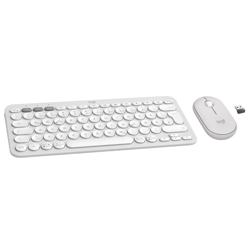 Ensemble Clavier & Souris Sans Fil LOGITECH Combo Pebble 2 - Blanc - Image 2